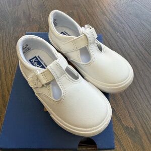 Keds Kids Cream T-Strap School Shoes